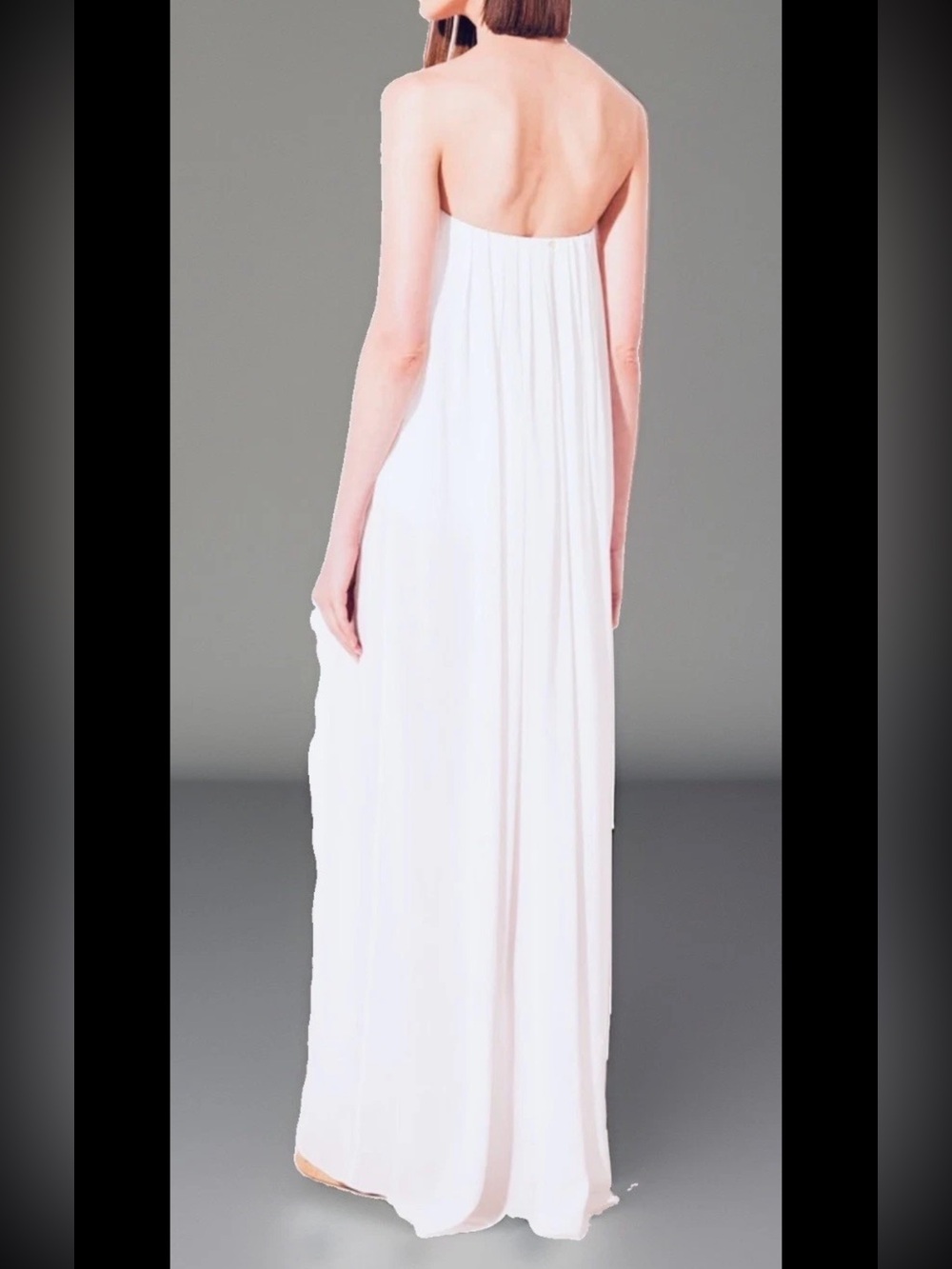 Marciano Guess White Chiffon Strapless Wide Leg Jumpsuit Overlay Medium M